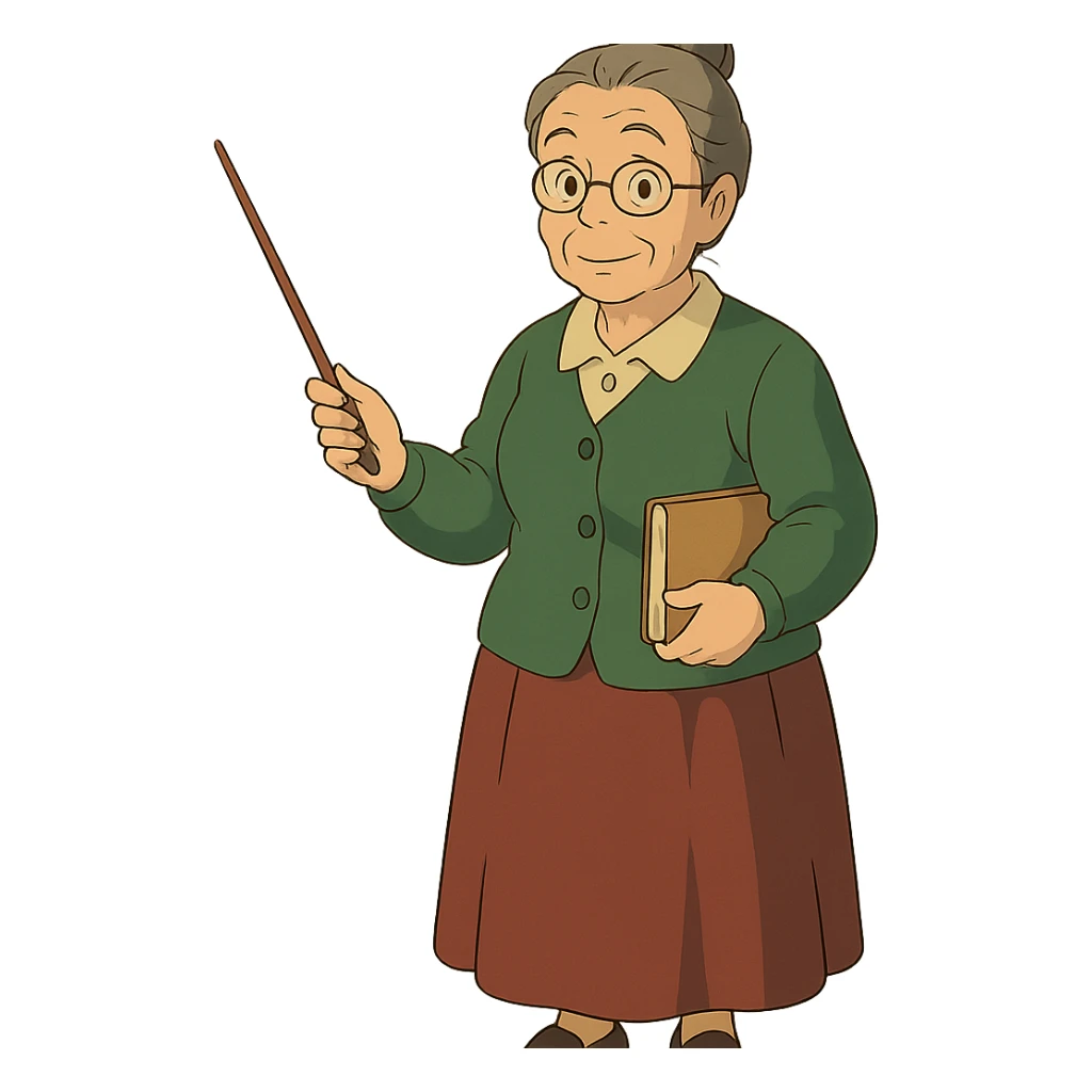 ghibli style teacher sticker