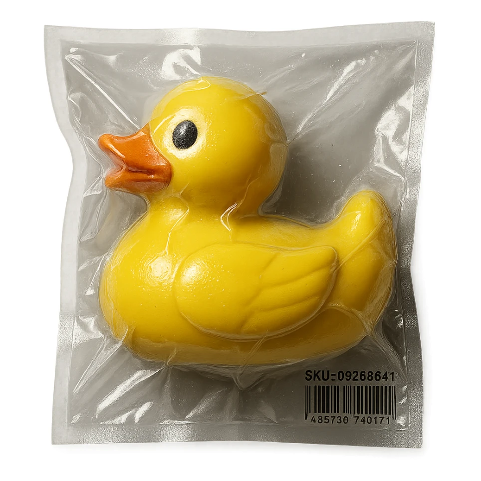 rubber duck in vacuum-sealed style sticker