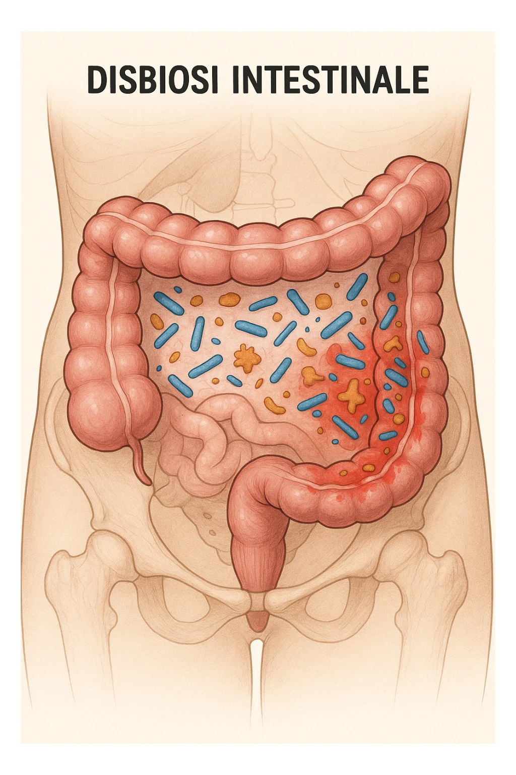 disbiosi intestinale vista anatomicamente sticker