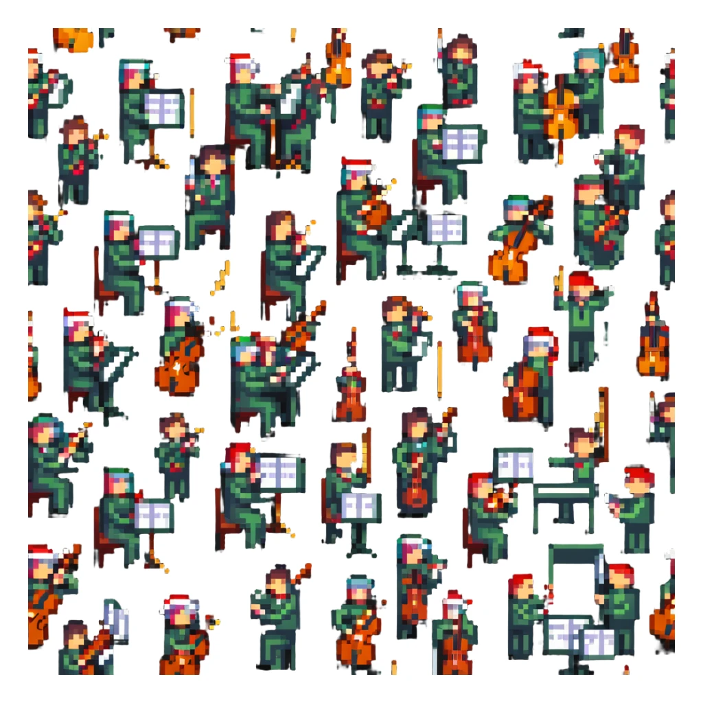 orchestra playing 12 Days of Christmas, festive sticker