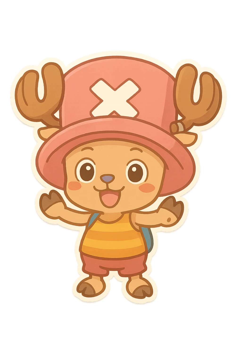 Chopper from One Piece, chibi cartoon style sticker