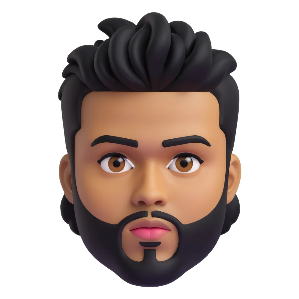 The Weeknd emoji close-up face featuring unique hair and facial features sticker