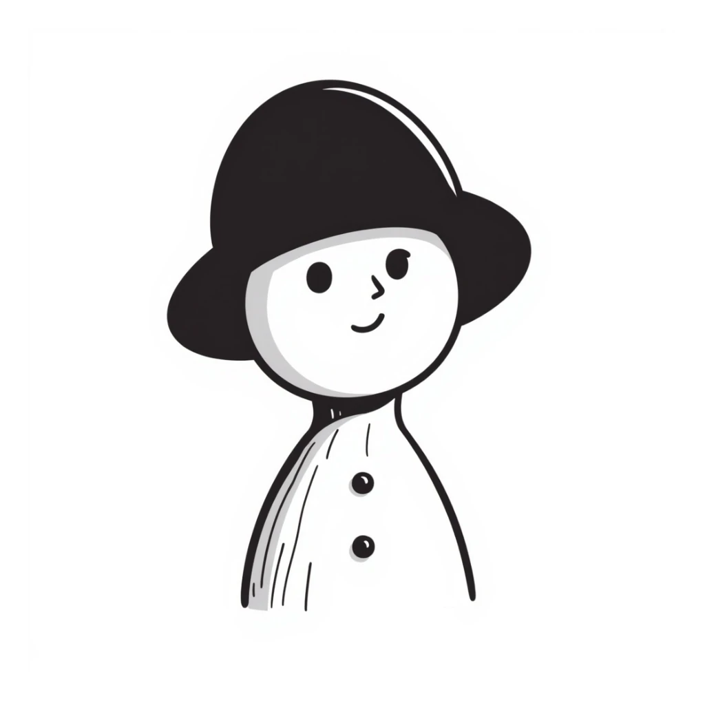 hand-drawn doodle of a meeple, playful and sketchy lines sticker