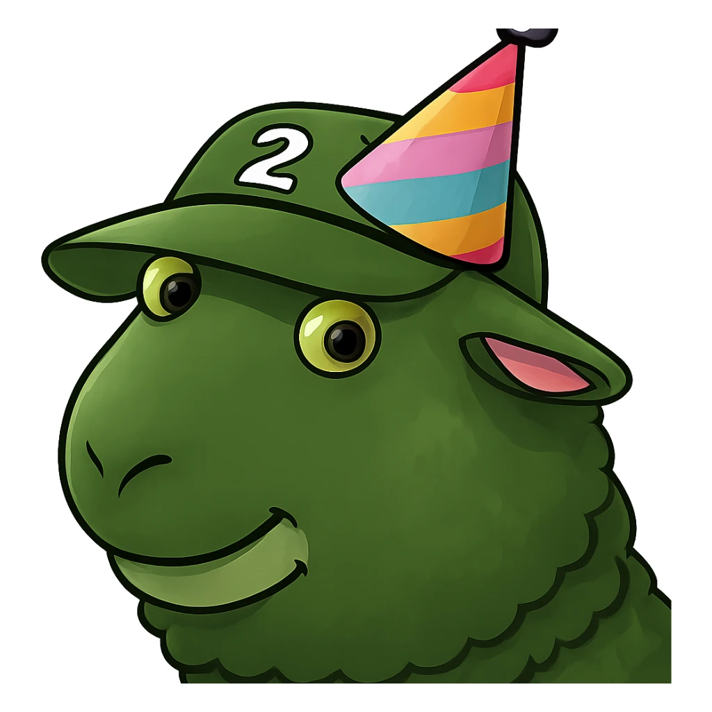 Add a colorful party hat to the silly sheep. Keep the background transparent. sticker