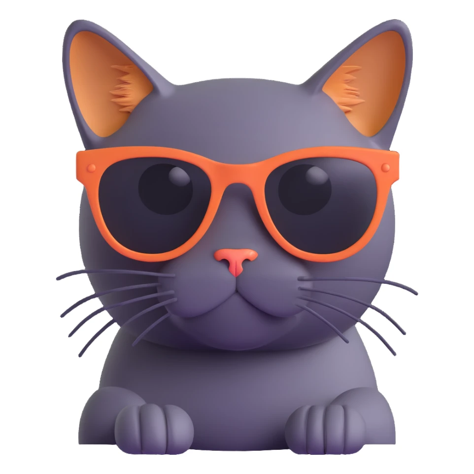 playful and cool cat with sunglasses sticker