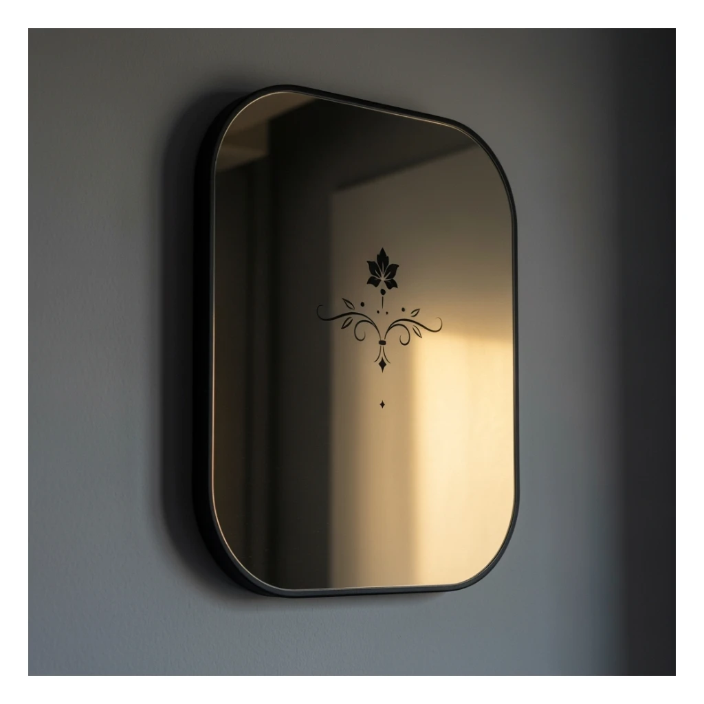 goth mirror, cute, expressive, minimal sticker