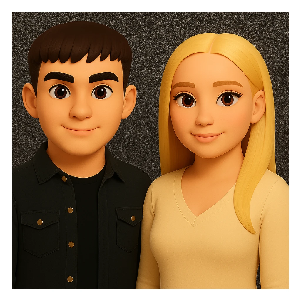 Keep everything as is but slightly spread out the people. Do not change the style or background. sticker