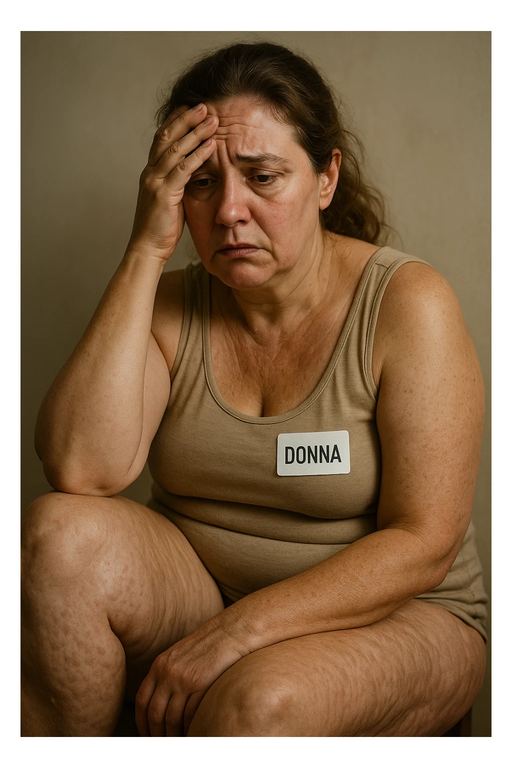 dONNA CON tanta cellulite disperata e stanca della sua condizione sticker