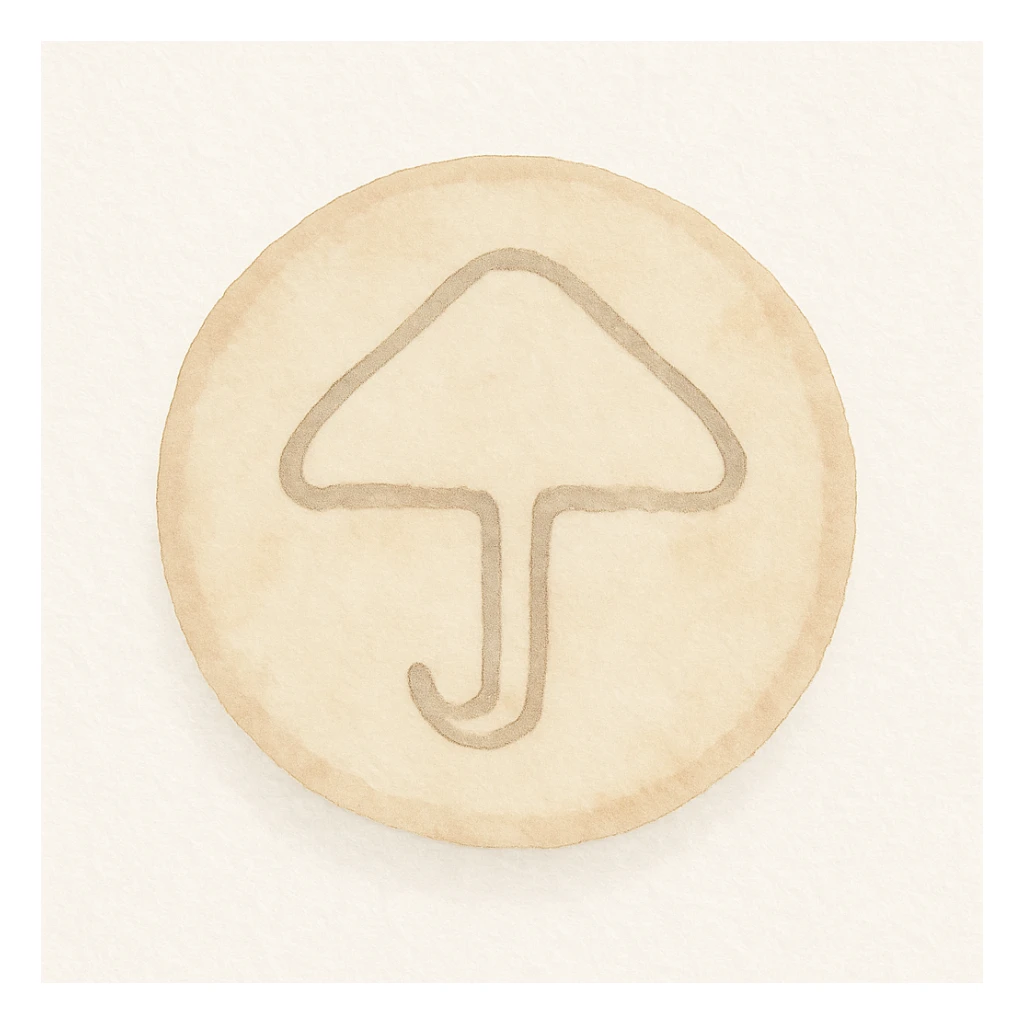 watercolor style dalgona candy with umbrella shape, inspired by Squid Game sticker