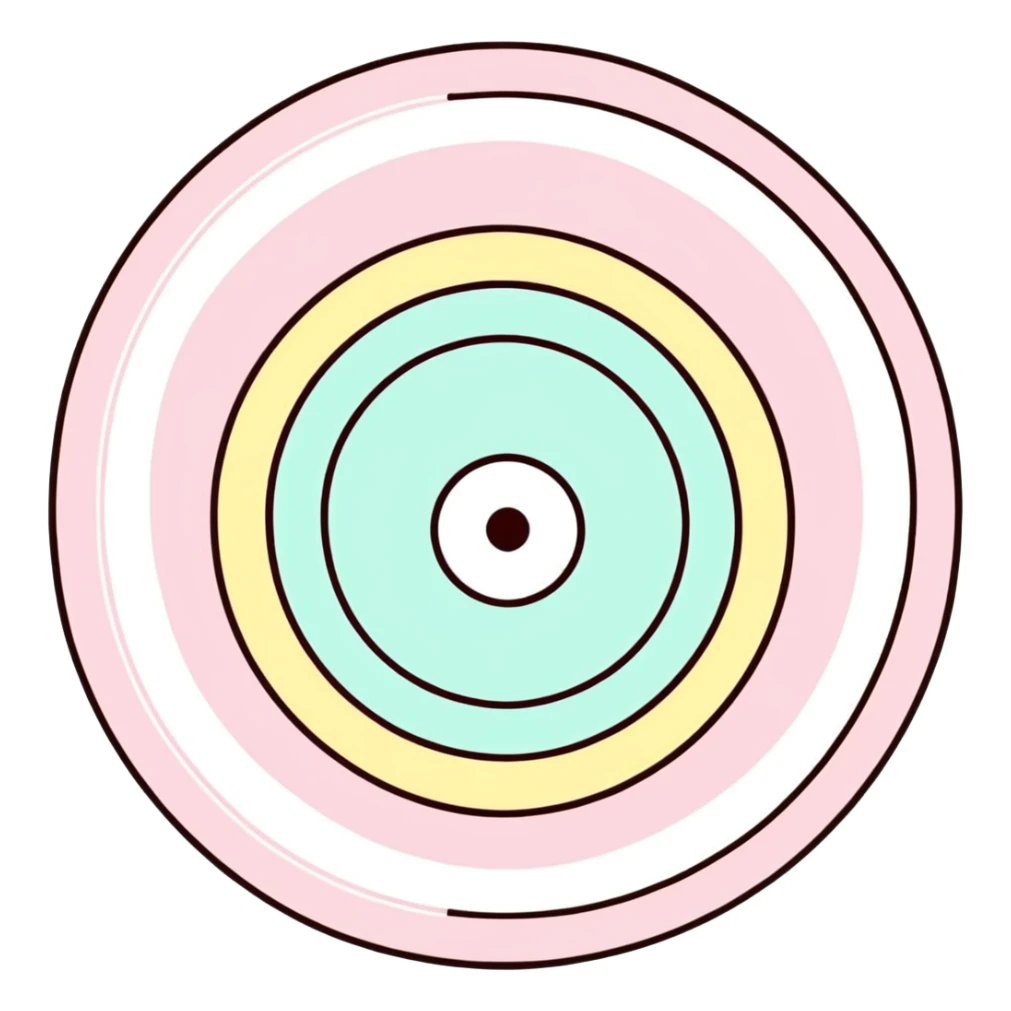 A colorful bullseye target with spring pastel colors sticker