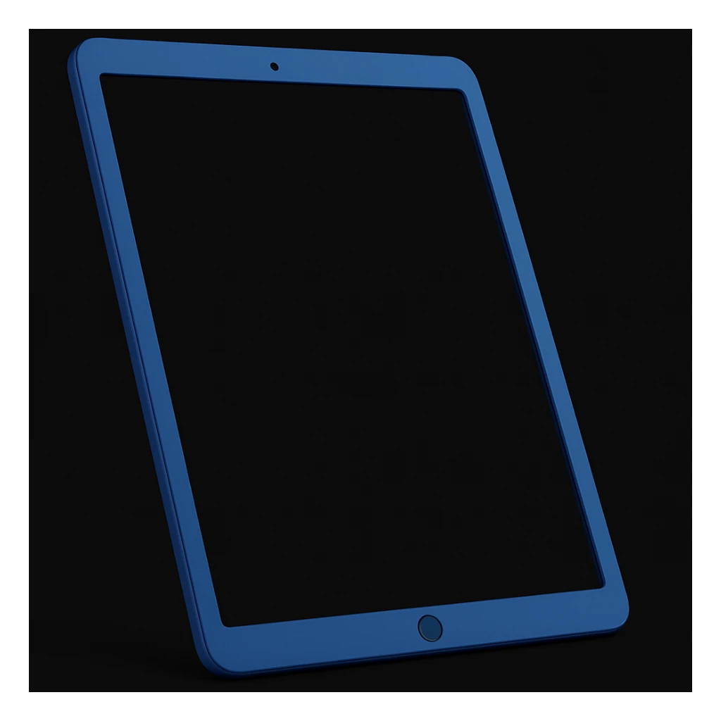 Change the iPad color to blue, keep the style and background as is. The style of the original image should be preserved. sticker