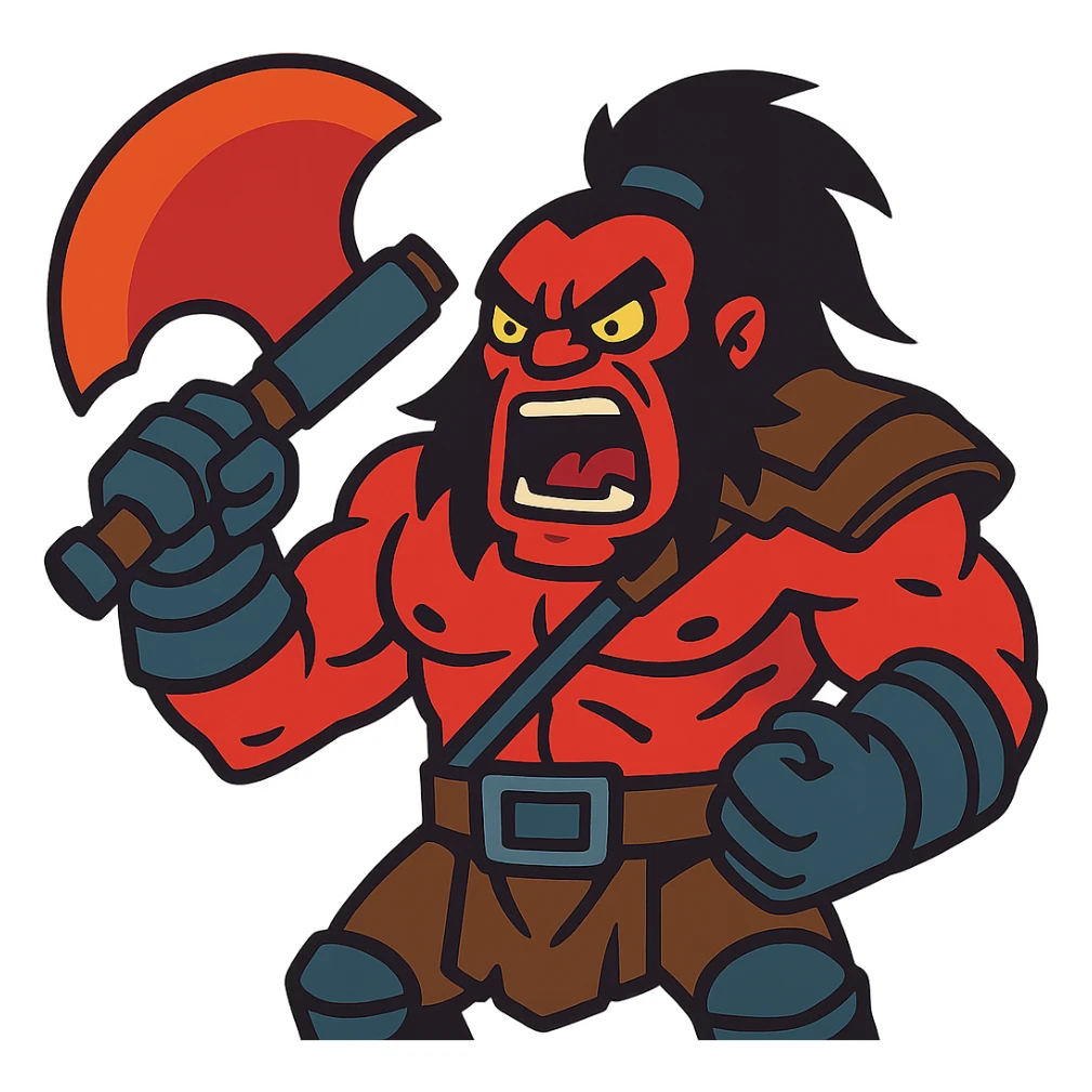 angry Axe from Dota 2 in vibrant toon style sticker