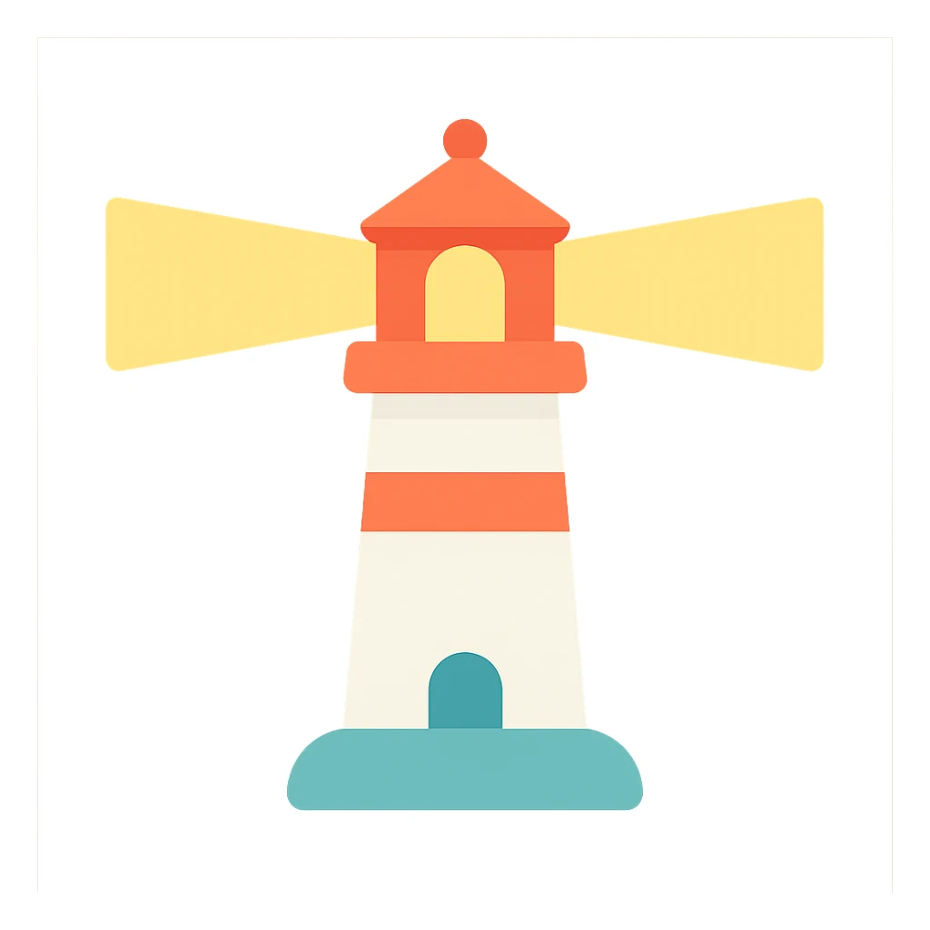 lighthouse as a flat color icon, minimal details sticker