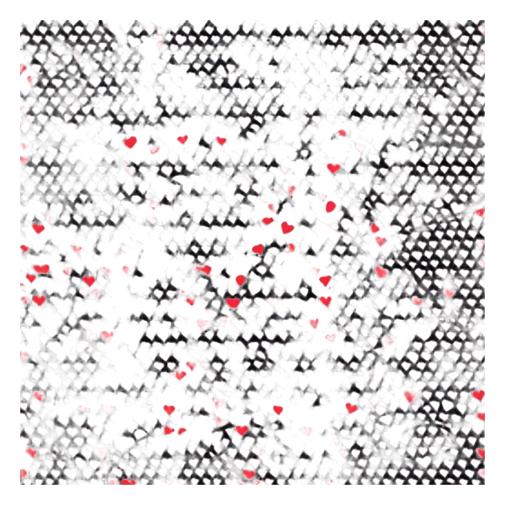 Lot of red and light red small hearts in one big heart sticker