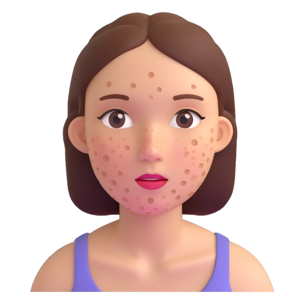 chica con acné en el rostro sticker