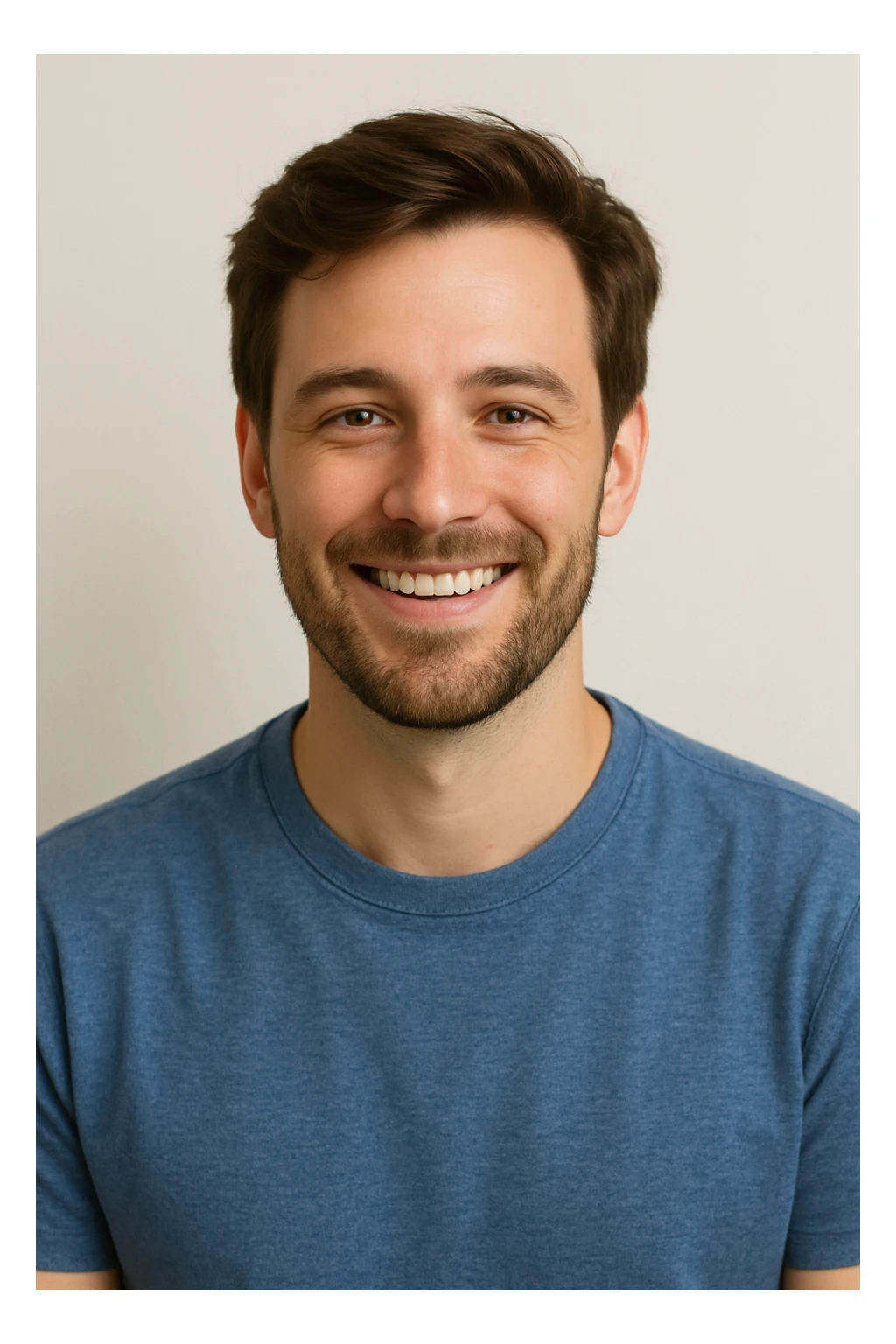 a brown haired man with a little bit of a beard, modern friendly style sticker