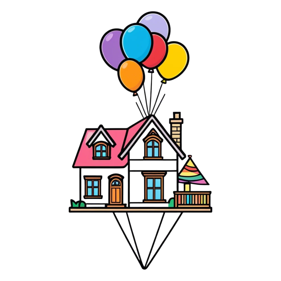 Up movie house cake for birthday  sticker