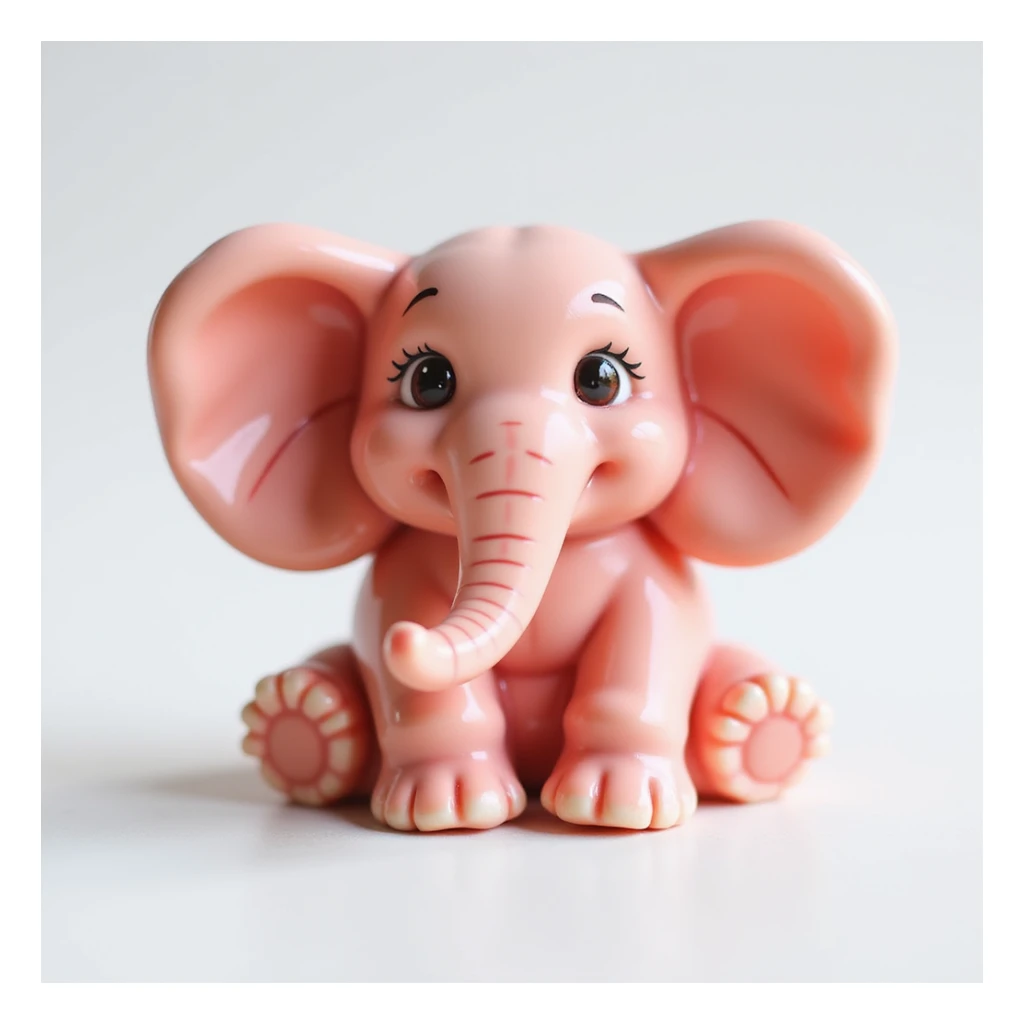 realistic candy shaped like a cute elephant, photorealistic style sticker