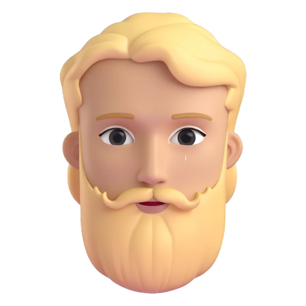 young man with blonde hair and moderate beard sticker