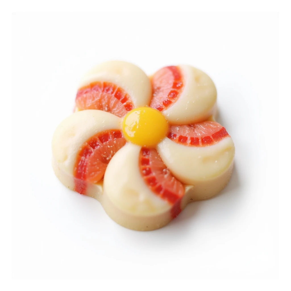 realistic striped flower-shaped candy, isolated on a transparent background, no visible background sticker