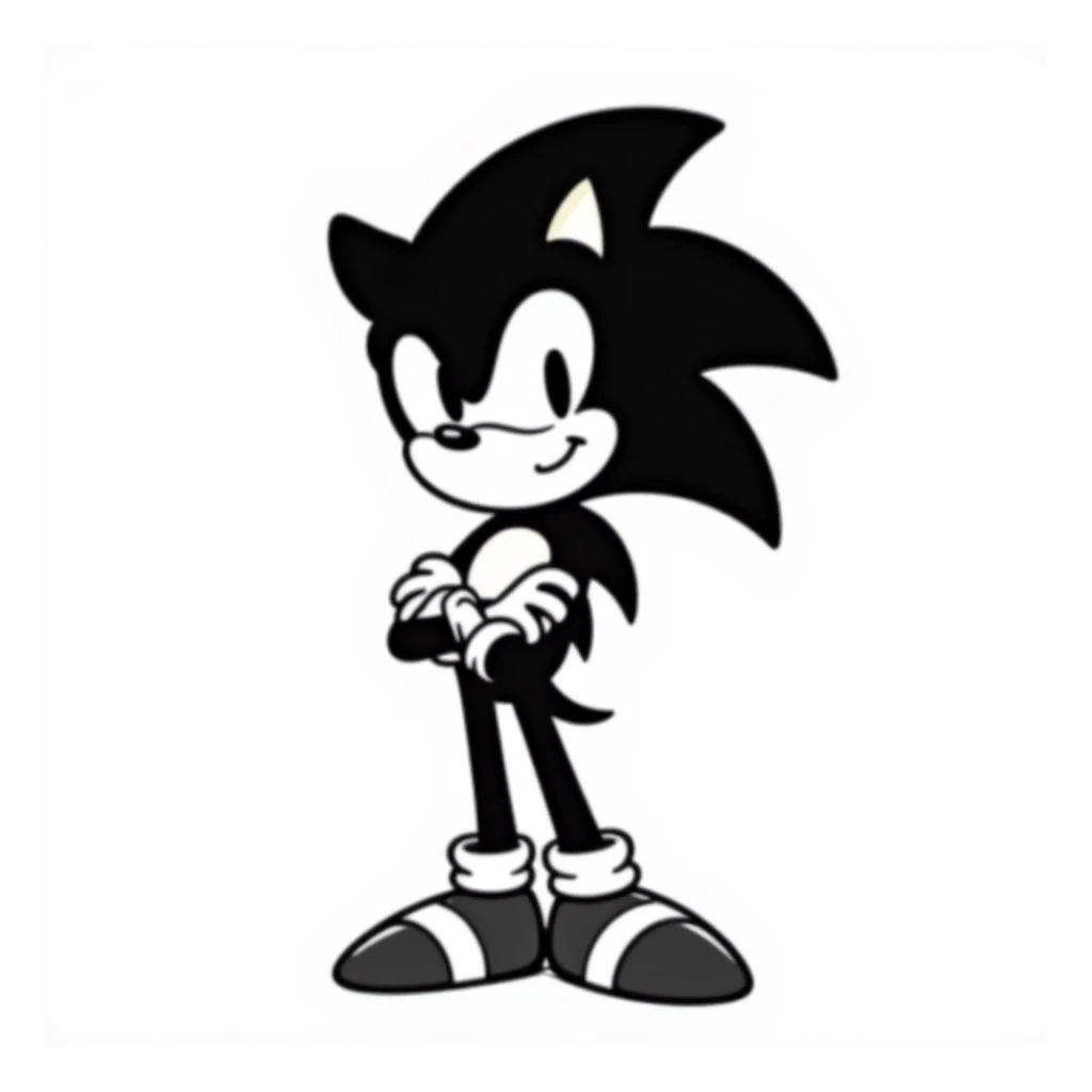 Sonic the Hedgehog, hand-drawn doodle style, playful expression sticker