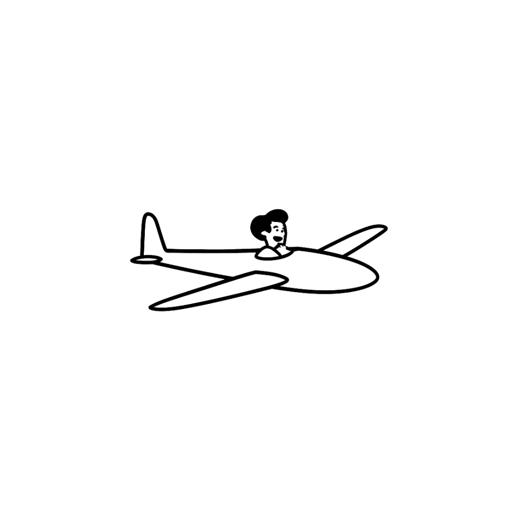 Make the glider white, remove any propeller, keep the hand drawn doodle style, keep background as is. sticker