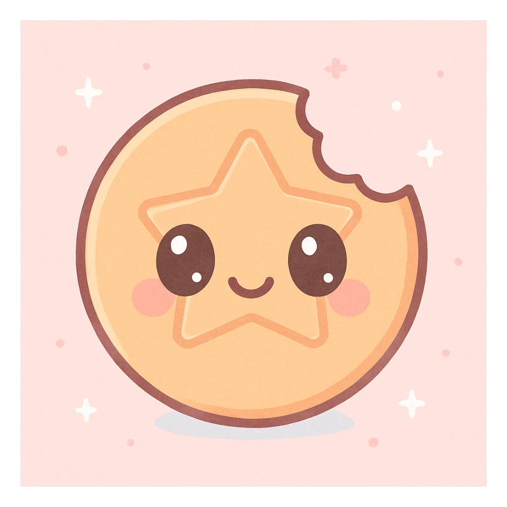 dalgona candy with circle shape, bitten candy, inspired by Squid Game, kawaii style sticker