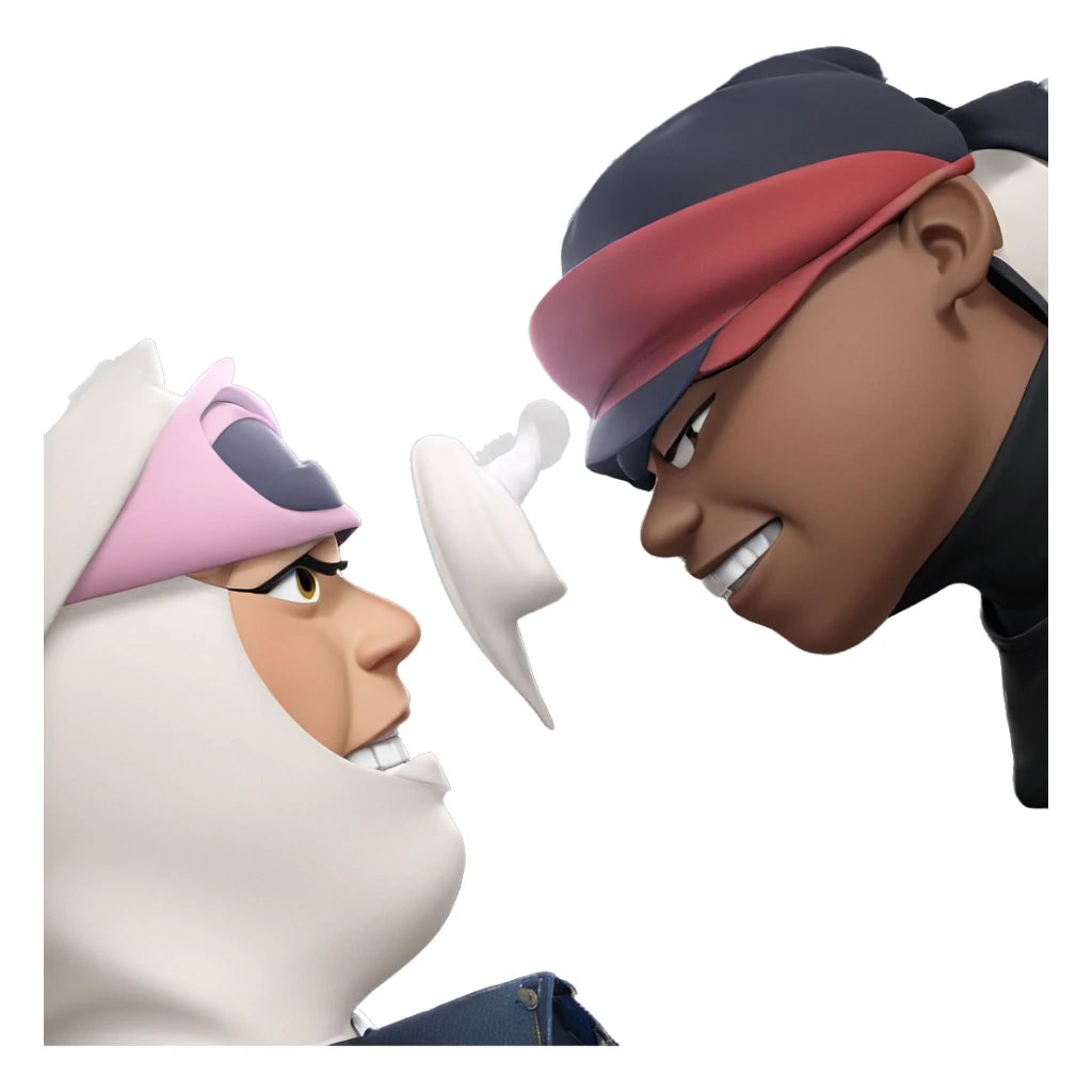 two boys in stylish hats sticker
