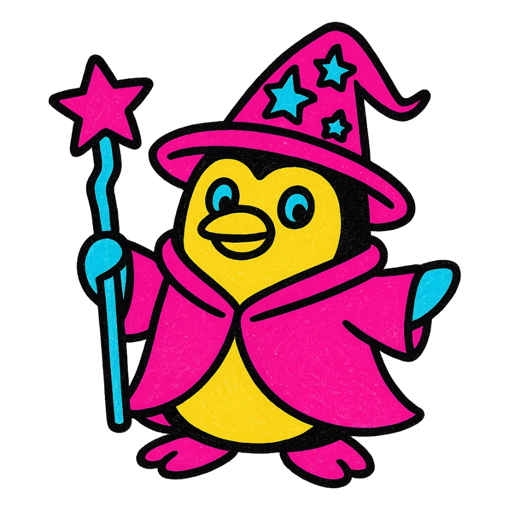 Penguin Wizard sticker