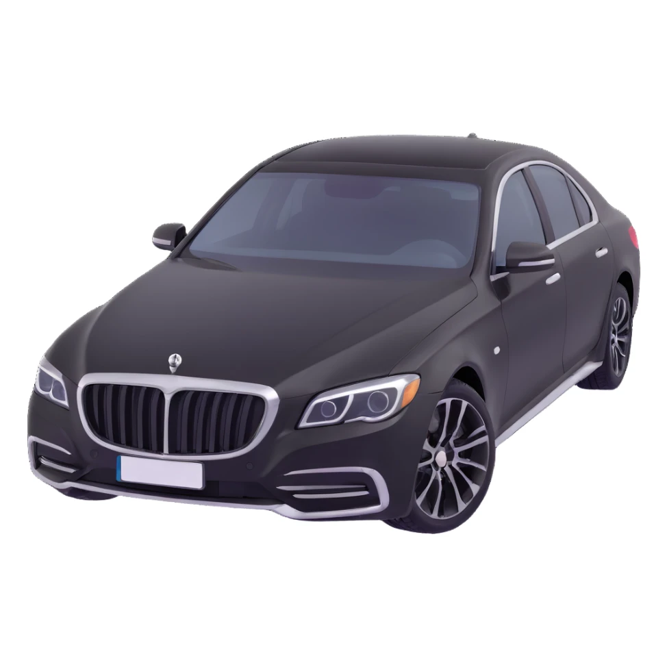 black luxury sedan with a clear plastic protective film hovering over the hood, showing the film is about to be installed, elegant and sophisticated sticker
