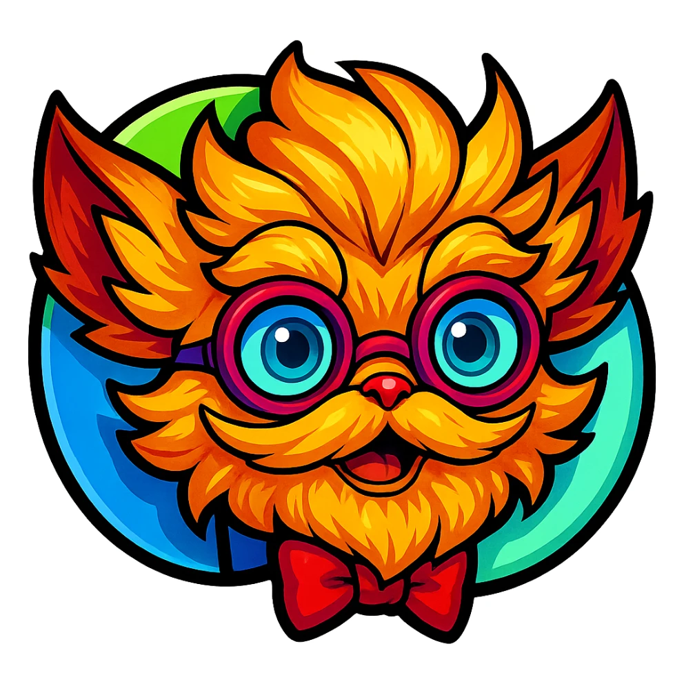 Arcane's Himerdinger emoji, sticker style, more vibrant sticker