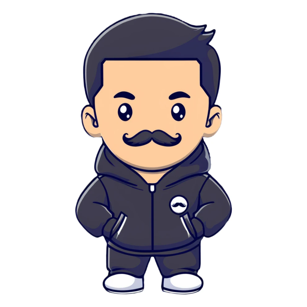 Recep İvedik, Turkish comedy film character with mustache, tracksuit sticker