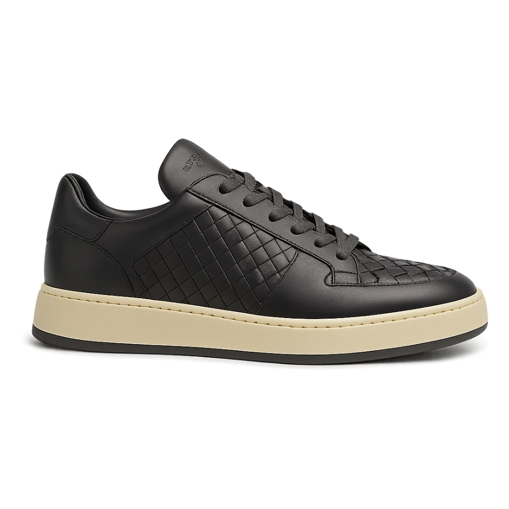 Bottega Veneta sneaker, modern luxury, woven leather details, stylish and contemporary, designer footwear sticker