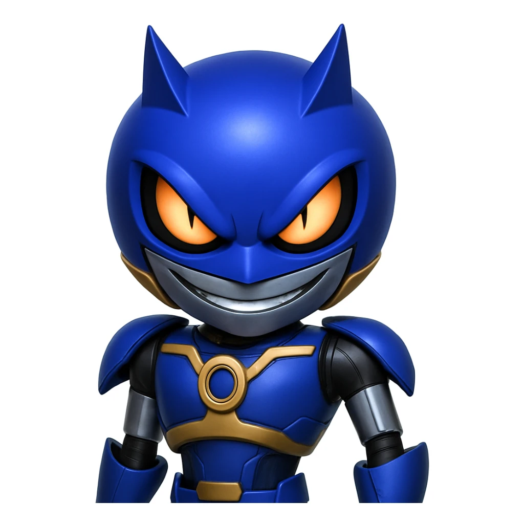 Keep the picture quality and style exactly the same. Make the eyes and mouth a bit scary—add a more intense, menacing stare and a subtle sinister grin. No other changes. sticker