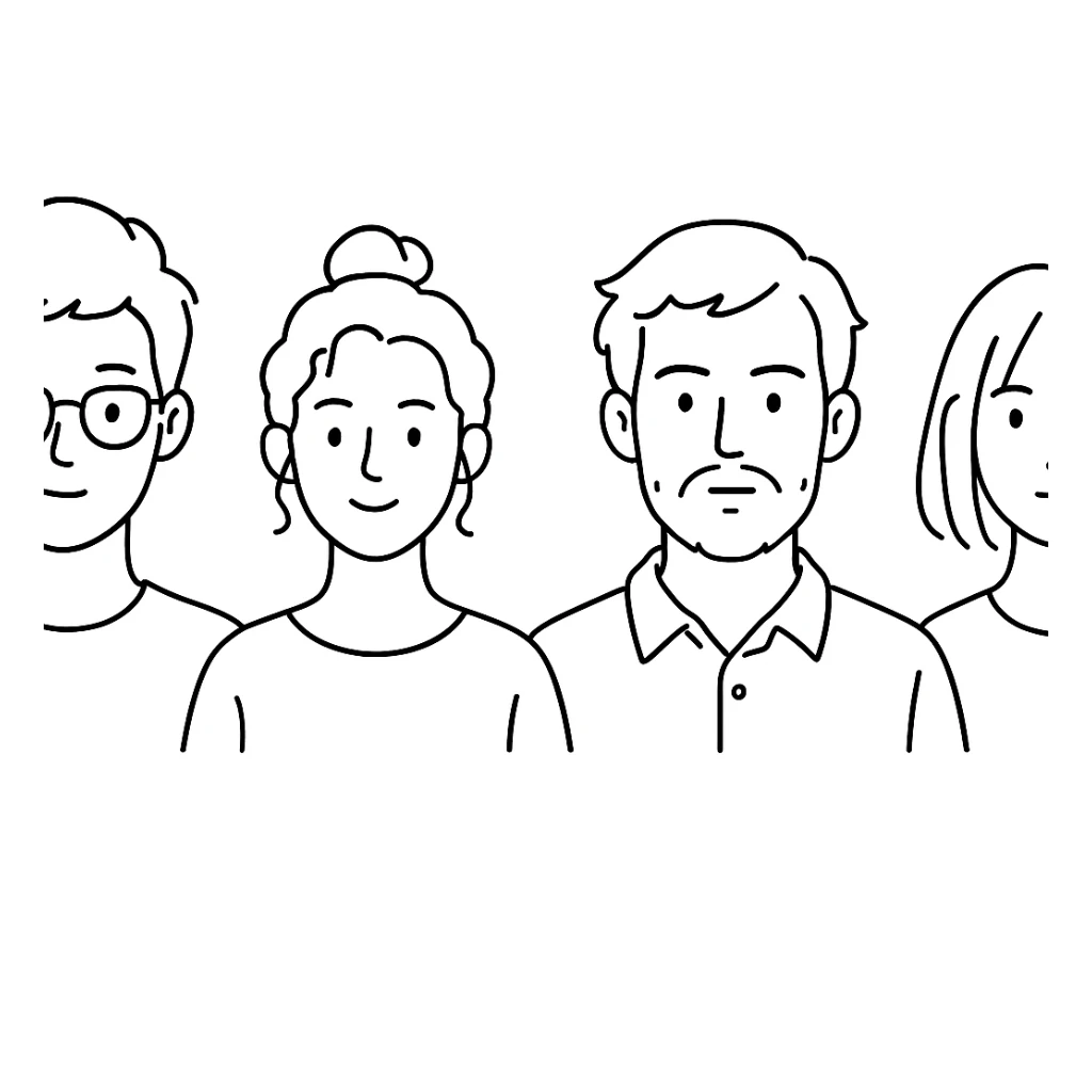 Create avatars in a similar style but with different variations, outline avatar sticker