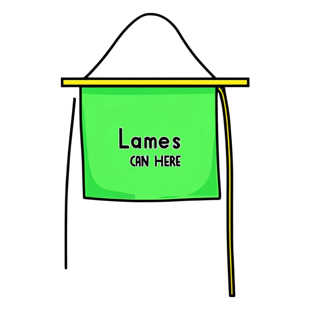 A sign that says lames can hang here sticker