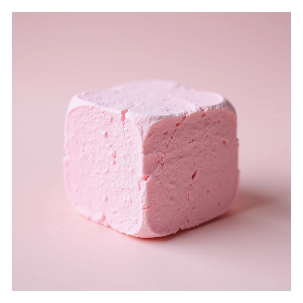 realistic pink marshmallow, photorealistic style sticker