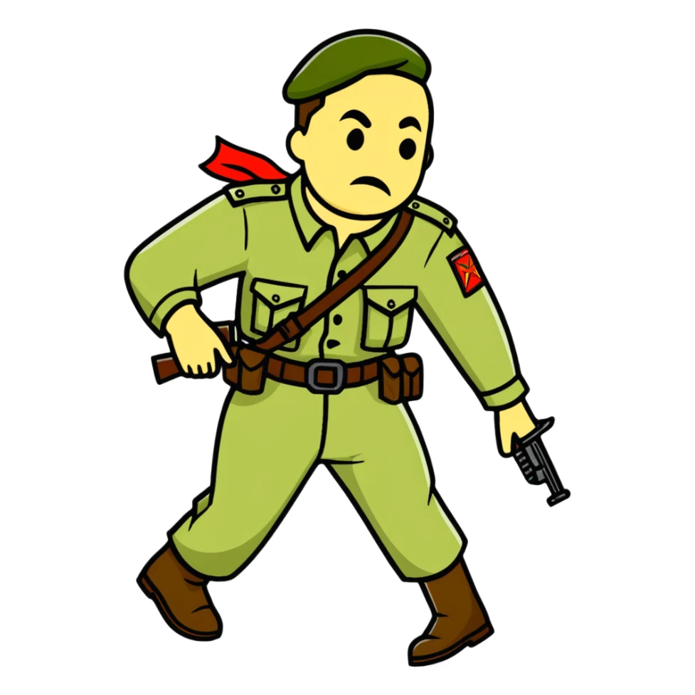 Nikolai Belinski drunk Soviet soldier with combat gear from zombies sticker
