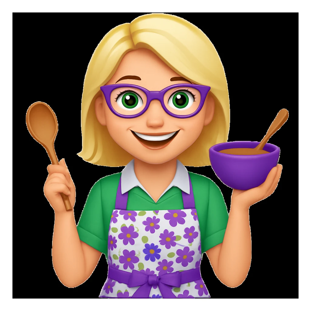 Make her smiling, keep all other features the same in emoji style sticker