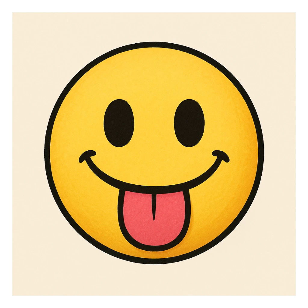 yellow face with tongue out emoji sticker