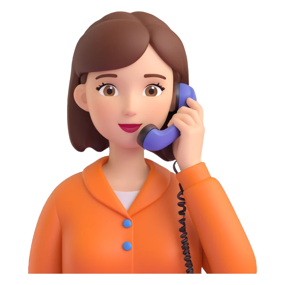 girl talking on phone bedroom background, close up pose sticker