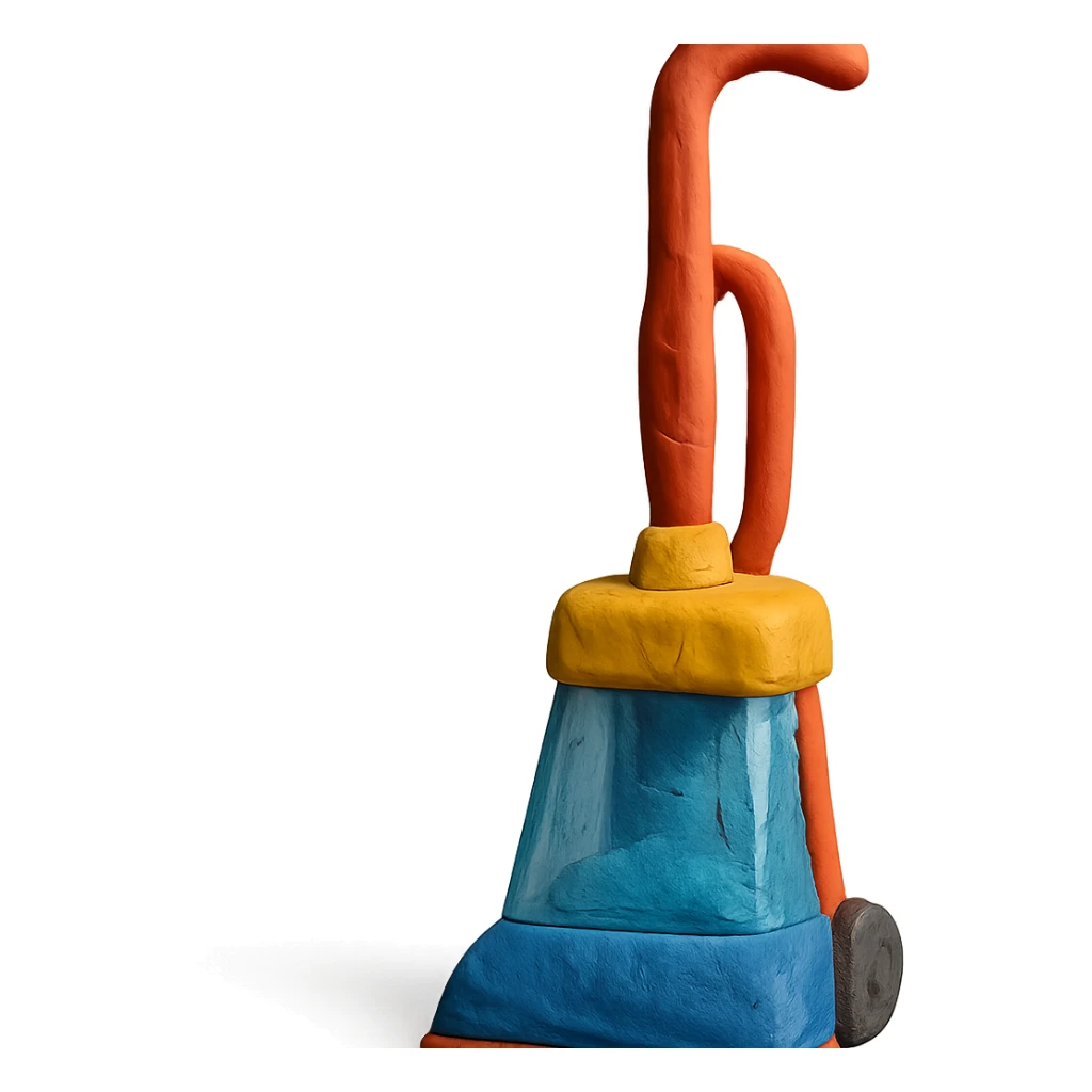 claymation style carpet shampooer, detailed sticker