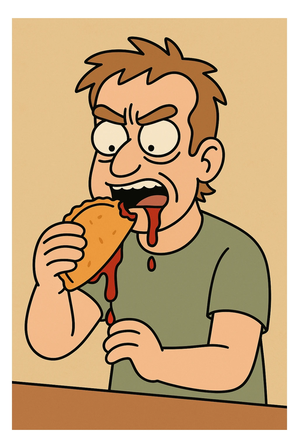 ketchup sauce Empanada the man was eating sticker