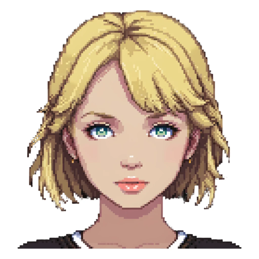 blonde girl's face sticker