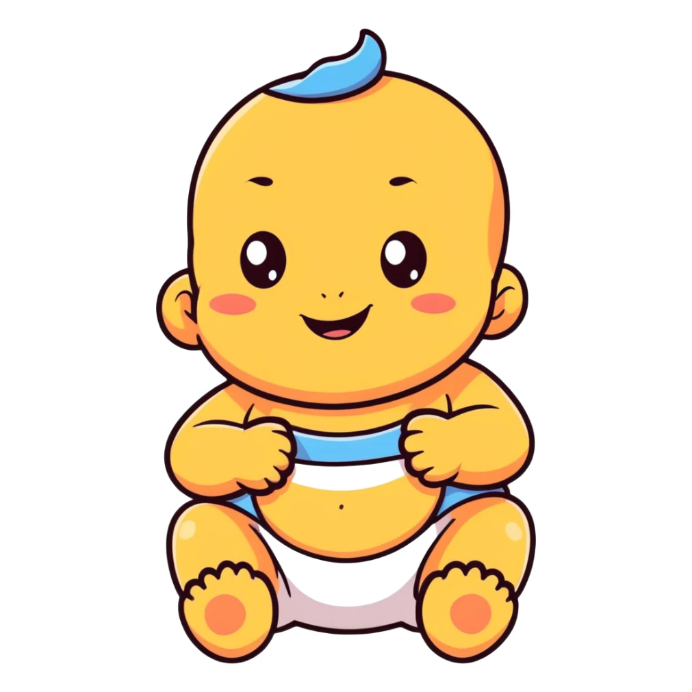 Adorable black baby with chubby face, bright eyes, intelligent look, smiling happily sticker