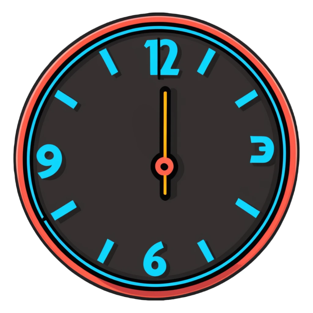 clock turning to midnight, signifying the start of a new era sticker