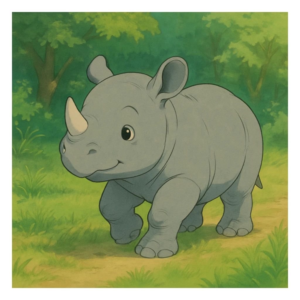 gray baby rhino sticker