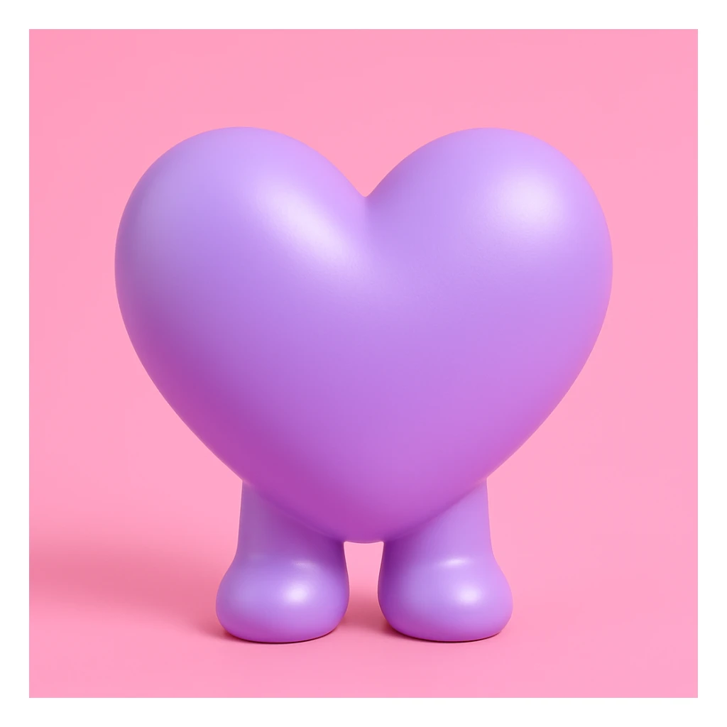 purple heart, toy-like, no text sticker