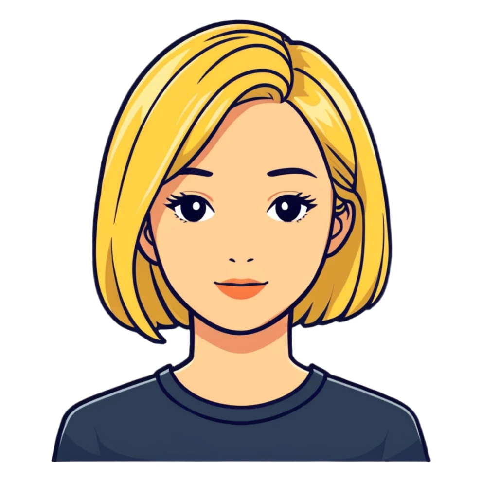 female with blonde hair and highlights sticker