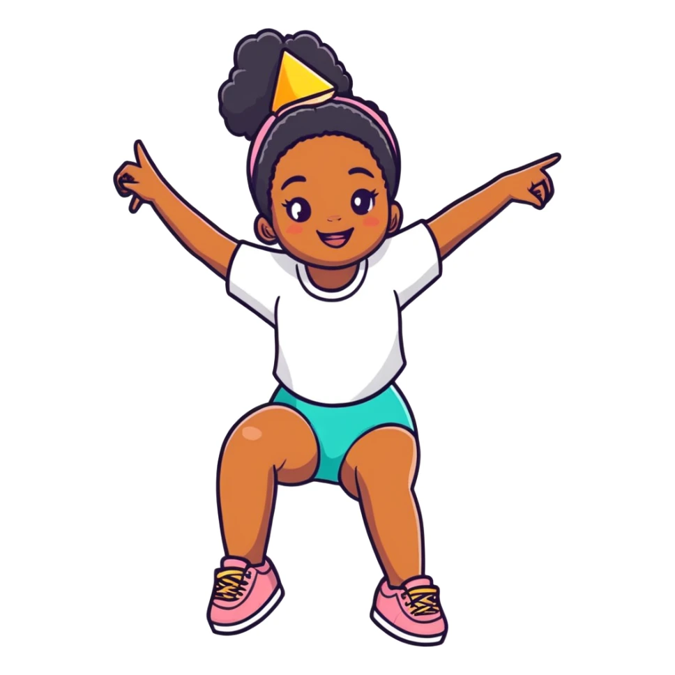 Black girl twerking celebrating birthday sticker